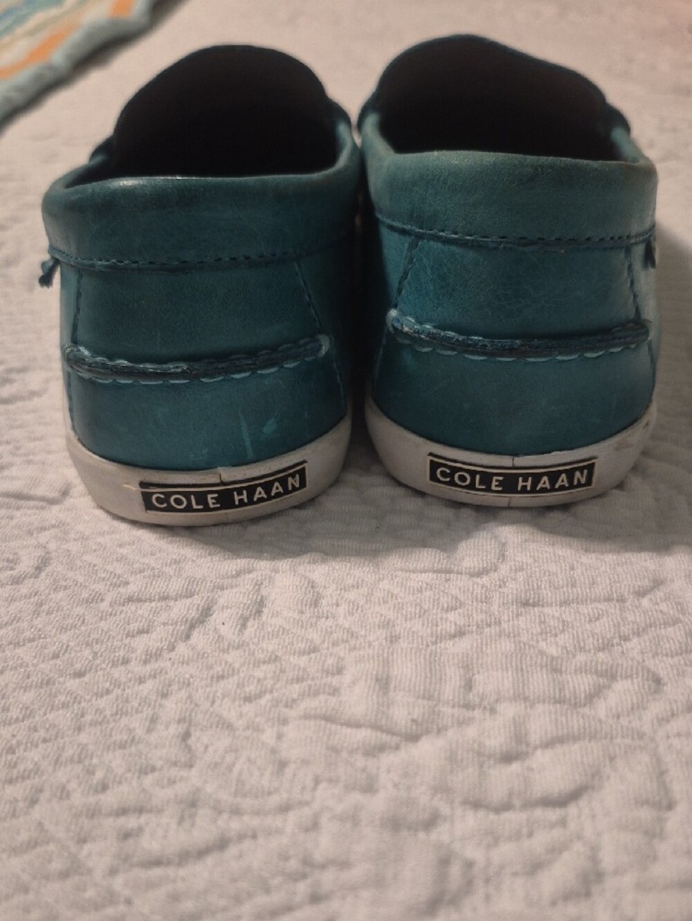 Cole Haan Womens Teal Leather Loafers/Deck Shoes - Picture 3 of 7